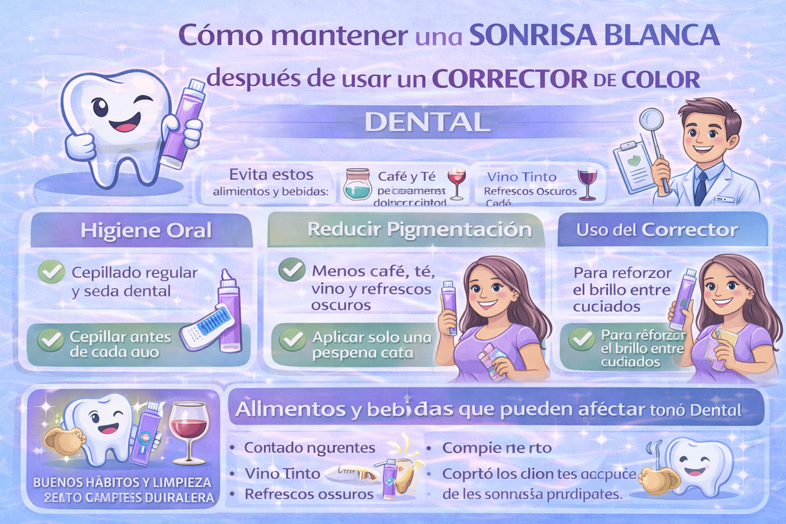 Cómo mantener una sonrisa blanca después de usar un corrector de color dental